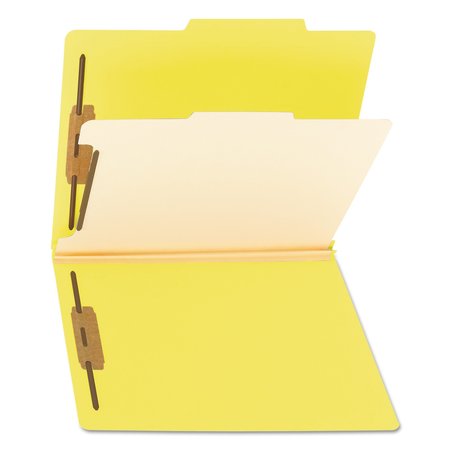 Smead Pressboard Folder Top Tab, Yellow, PK10, Expanded Width: 2" 13704